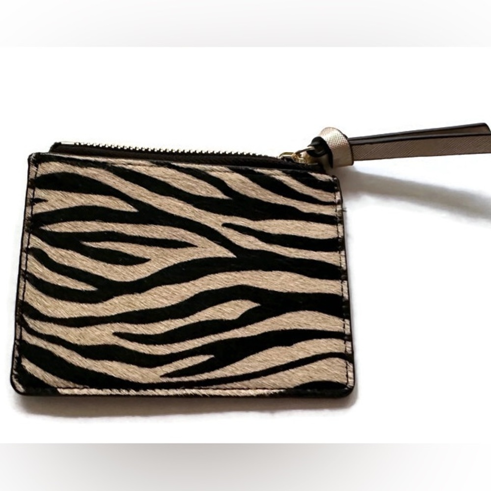 NWT LOFT Zebra Card Case Wallet Coin Purse
